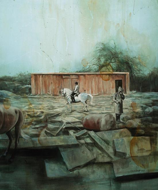 ë.ʱ⡷.2014.ϩ.180150cm. Mao Yanyang.The forgotten time.2014. Acrylic on canvas.180150cm._