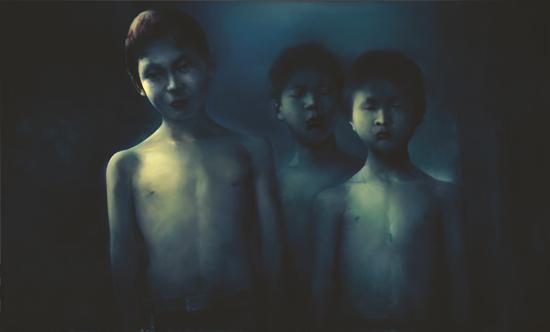ĺ Blue Children ͻ Oil on Canvas 300x500cm 2012 νμ He Jinwei_