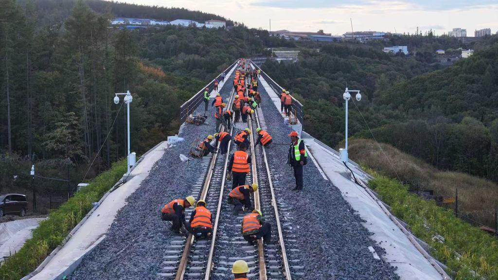 中欧班列“东通道”滨绥铁路提质改造工程转线通车