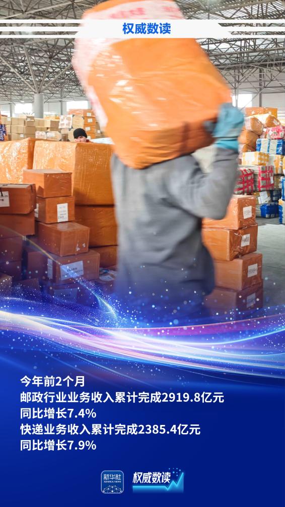 权威数读丨超300亿件！前2个月快递业务量同比增长7.1%