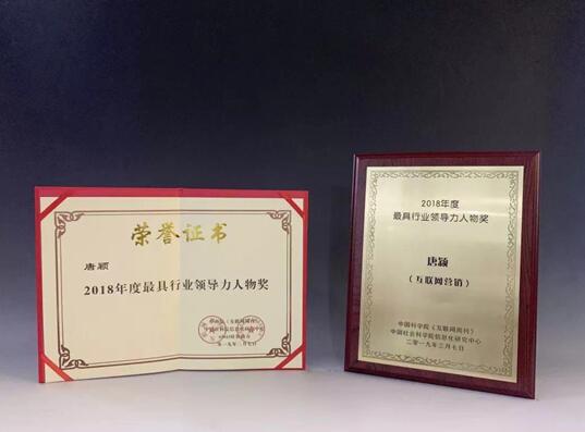科达股份副董事长唐颖荣获“2018年度最具行业领导人物奖”