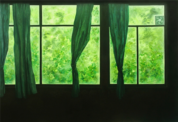 庄棪 《窗外》 110×160cm 布面油画 2015