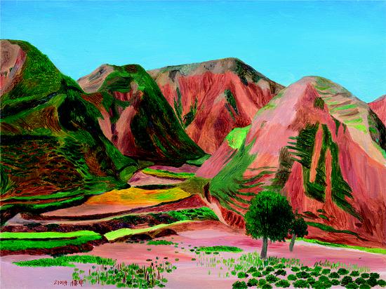 �ƹŴ��ɽ�����ģ�60cm��50cm�����Ͳ�oil on canvas �ֵӷ� 2014