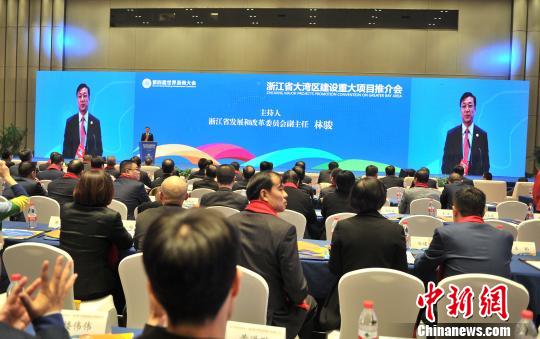 浙江省大湾区建设重大项目推介会现场。