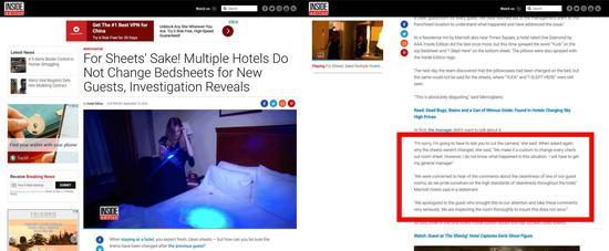 ����ͼ��http://www.insideedition.com/investigative/18622-for-sheets-sake-multiple-hotels-do-not-change-bedsheets-for-new-guests-investigation-reveals